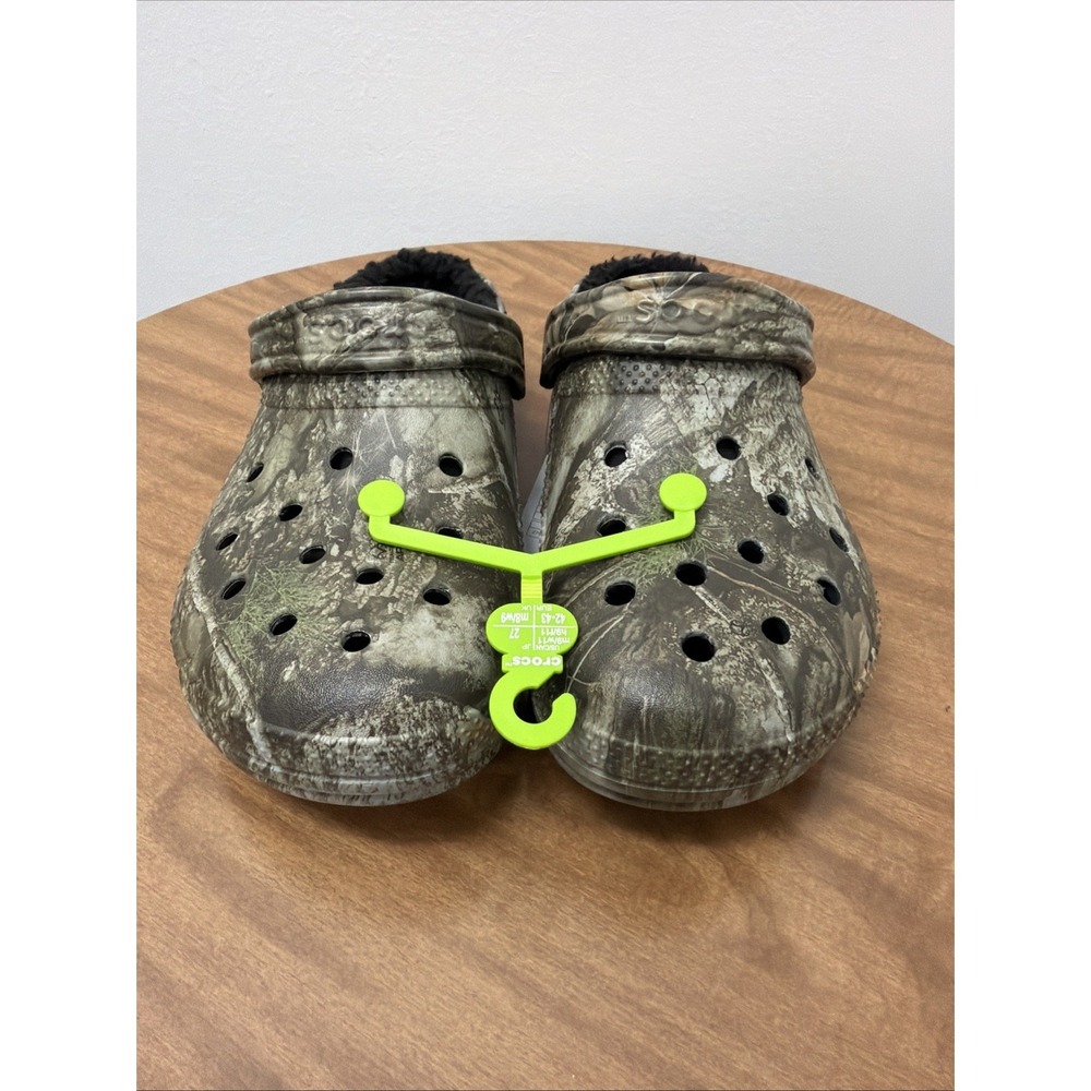 Crocs Realtree APX Lined Classic Camo Clog Men 9 Women 11 Camouflage New Green - Picture 2 of 10